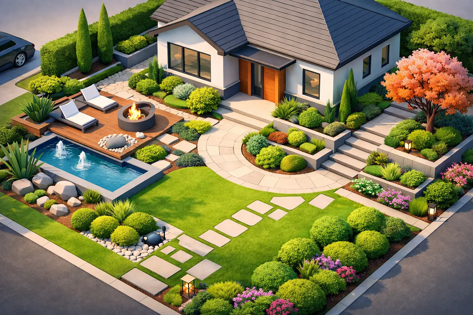 Read more about the article 12 Landscape Design Ideas for Front Yard